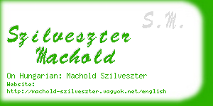 szilveszter machold business card